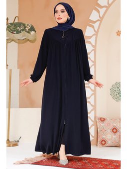 Fermuarlı Lacivert Ferace 45285l