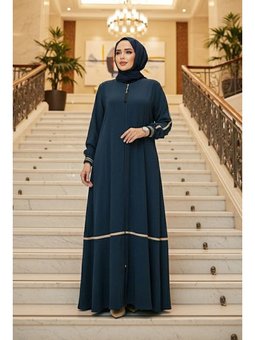 Fermuarlı Petrol Mavisi Ferace 26212pm