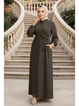 Kemerli Koyu Haki Ferace 26391khk