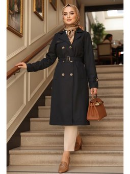 Kemerli Lacivert Trençkot 60500l