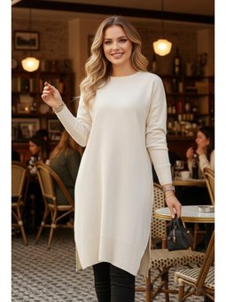 Krem Triko Kazak Tunik 17203kr2