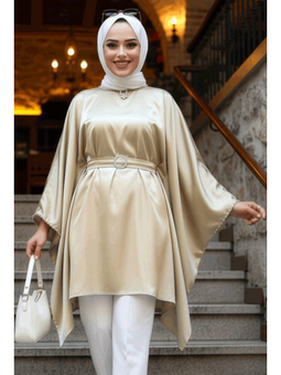 Yarasa Kol Gold Saten Tunik 41443gold