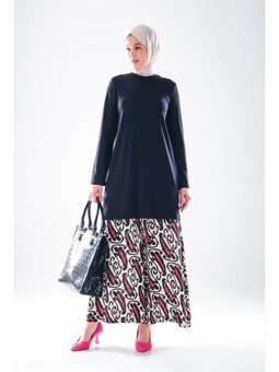 2272_ Etnik Desenli Cepli Pamuk Dokuma – Rahat Kesim Uzun Pantolon Etek