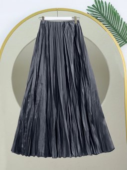 Beli Lastikli Saten Kraş Füme Etek