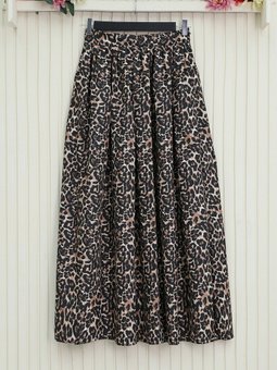 Pliseli Soft Balon Leopar Siyah Etek