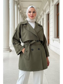 Kol Apoletli Haki Trençkot