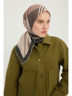 Gece Ve Gündüz Vizon Efilia Desenli 90x90 Cm Eşarp