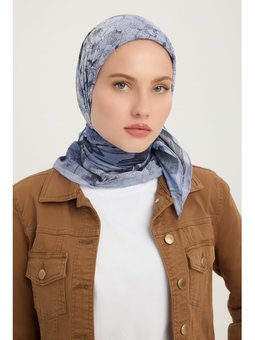 Sessiz Mevsimler Lila Efilia Desenli 90x90 Cm Eşarp