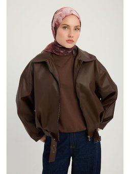 Zamansız Hayal Gül Kurusu Efilia Desenli 90x90 Cm Eşarp