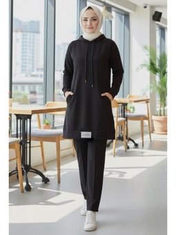 Armalı Çift Cepli Vortex İkili Sıyah Takım Siyah