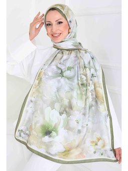 Floral Whisper Serisi Pamuk Yesılı Şal Yağ Yeşili Yag