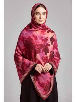 Midnight Bloom Serisi Pamuk Şal Kırmızı