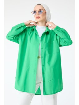 Yesıl Tek Cepli Gömlek Yesil