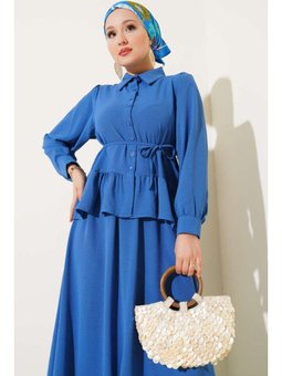 Ayrobin İp Bağcıklı Etekli İkili Lacivert Takım