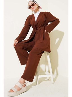 Bel Tünelli Ayrobin İkili Kahverengi Takım