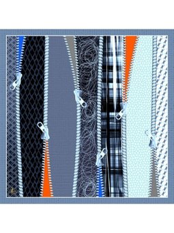 Abstract Desen Gold Seri Askısı İle Birlikte 90x90 Cm Lacivert Eşarp Mint