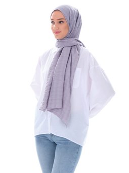 Baklava Desen Jakar Elegante Seri Viscon Lilac Şal Askısı İle Birlikte Leylak