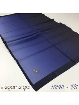 Desenli Elegante Seri Viscon Askısı İle Birlikte 75x200 Cm Lacivert İndigo Şal