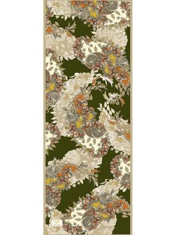 Etro Desen İtalyan Şifon Eşarp Askısı İle Birlikte 75x200 Cm Yeşil