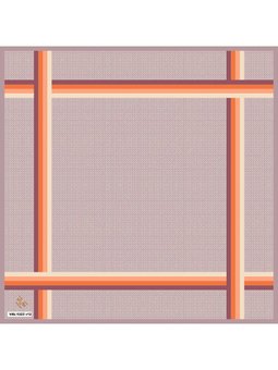 Geometrik Desen Black Seri Twill Askısı İle Birlikte 90x90 Cm Pudra Eşarp Turuncu