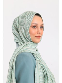 Jakar Dokuma Desen Jakarlı Modal Seri Askısı İle Birlikte 75x200 Cm Krem Şal Mint