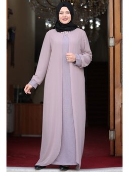 Parıltı Abiye Elbise Pudra