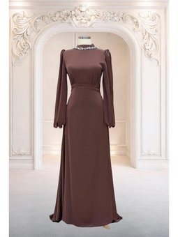 Rüya Kahverengi Abiye Elbise