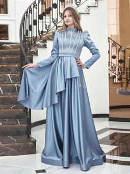 Fiyona Mavi Abiye Elbise