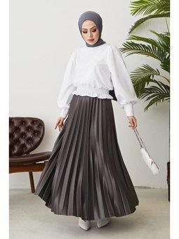 Beli Lastikli Piliseli Antrasit Etek