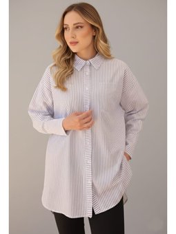 Çizgili Gömlek Beyaz