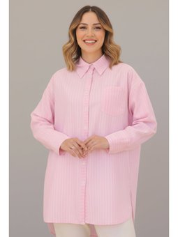 Çizgili Gömlek Pembe