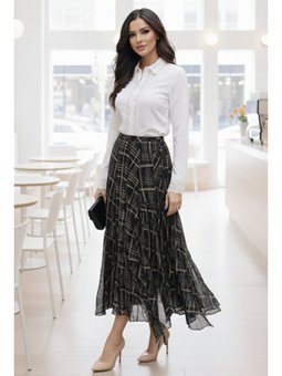 Yoryo Şifon Siyah Etek