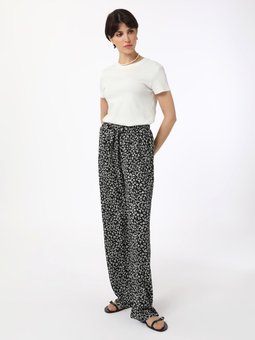Çıtır Çiçek Desenli Siyah/beyaz Pantolon