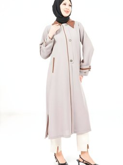 Bej Giy Çık Yakalı Kap