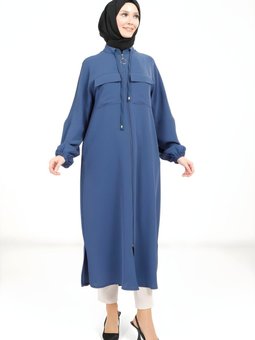 İndigo Giy Çık Fermuarlı Kap