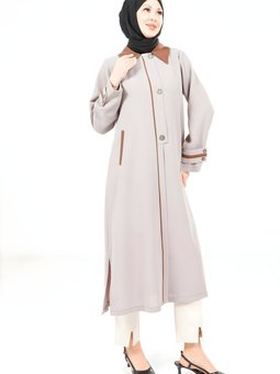 Kahverengi Yakalı Giy Çık Kap