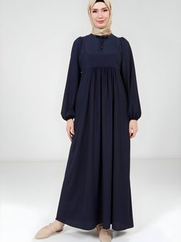 Lacivert Robalı Elbise