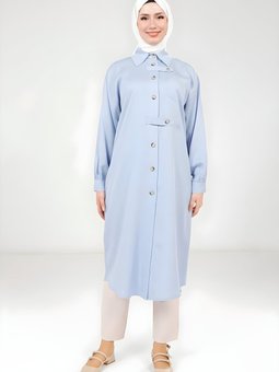 Mavi Düğmeli Giy Çık Kap