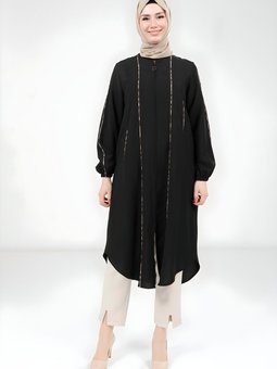 Siyah Giy Çık Biyeli Kap