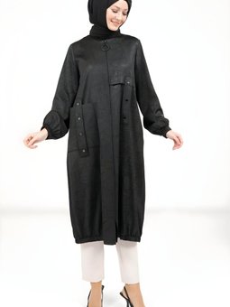 Siyah Giy Çık Fermuarlı Kap