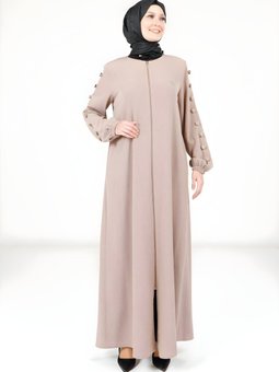 Vizon Kolu Düğme Detaylı Ferace