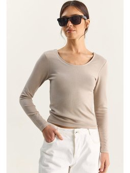 Ultra Soft U Yaka Taş Bluz