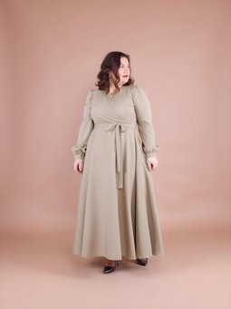 Fıstık Yeşili Soft Büyük Beden Abiye Elbise