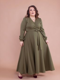 Haki Büyük Beden Abiye Elbise