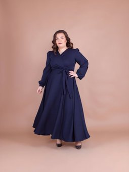 Lacivert Büyük Beden Abiye Elbise