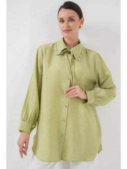 Fırfırlı Uzun Çağla Gömlek Tunik
