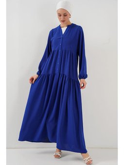 Uzun Mavisi Saks Elbise