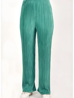 Yeşil Bürümcük Geniş Paça Pantolon