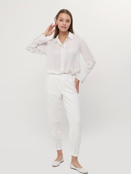 Taşlı Krem Pantolon