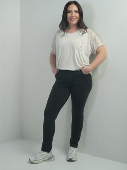 Yüksek Bel Boru Paça Büyük Beden Likralı Füme Kot Pantolon